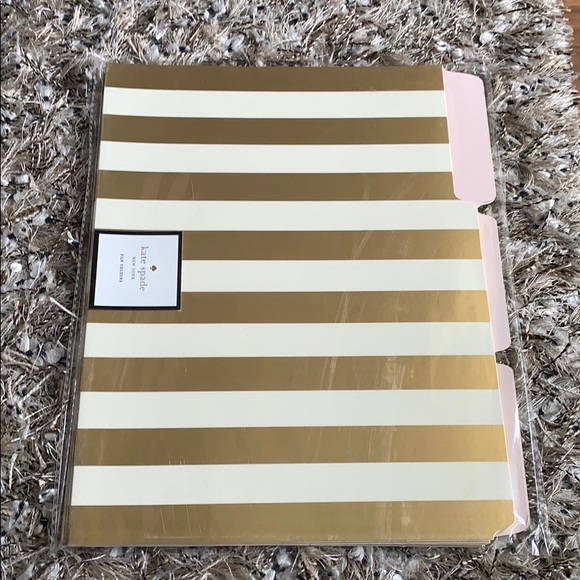 kate spade Other - Kate Spade gold striped file folders